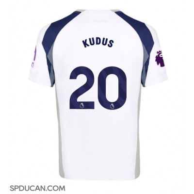 Muški Nogometni Dres Tottenham Hotspur Mohammed Kudus #20 Domaci 2025-26 Kratak Rukav Muški Nogometni Dres Tottenham Hotspur Mohammed Kudus #20 Domaci 2025-26 Kratak Rukav